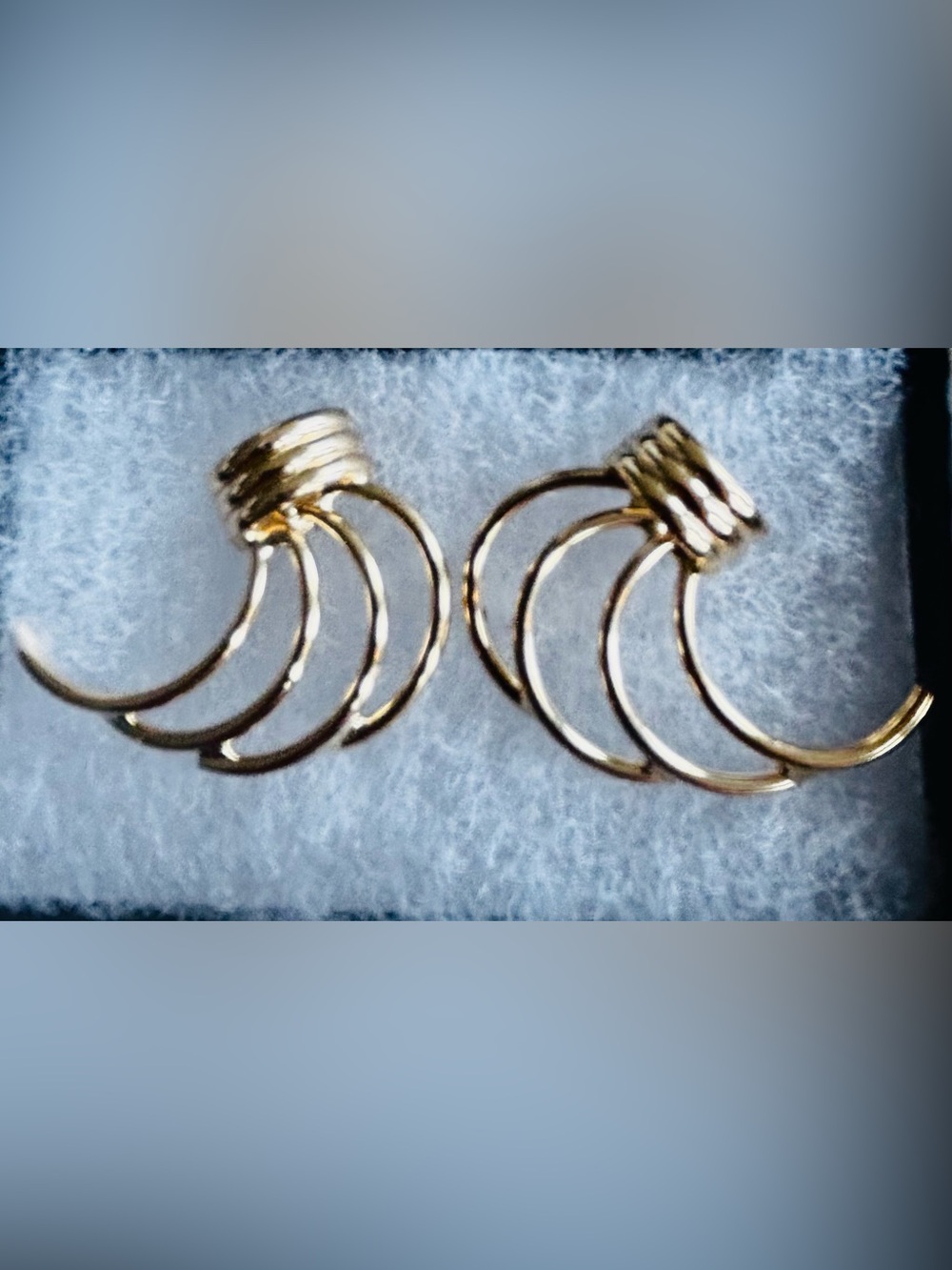 Modern Gold Banded Flange Earrings